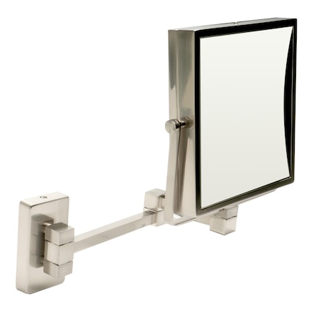 Alfi Brand ALFI brand ABM8WS-BN 8" Square Wall Mount 5x Magnify Cosmetic Mirror ABM8WS-BN
